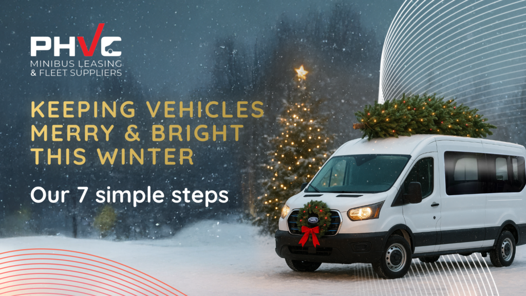 PHVC white minibus in the snow